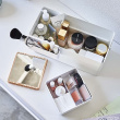 Cosmetic organizer with mirror, TOWER MAKE UP BOX, Yamazaki, White / Nature Cosmetic organizer with mirror, TOWER MAKE UP BOX, Yamazaki, White / Nature