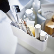 Cosmetic organizer with mirror, TOWER MAKE UP BOX, Yamazaki, White / Nature Cosmetic organizer with mirror, TOWER MAKE UP BOX, Yamazaki, White / Nature