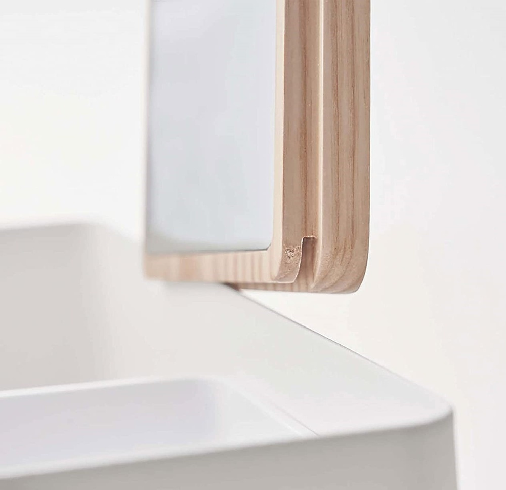 Cosmetic organizer with mirror, TOWER MAKE UP BOX, Yamazaki, White / Nature in the group Storage / Bathroom storage / Makeup storage at SmartaSaker.se (42655)