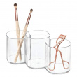 Make-up caddy with 3 compartments, COSMETIC TRIO CUP, Clear Make-up caddy with 3 compartments, COSMETIC TRIO CUP, Clear