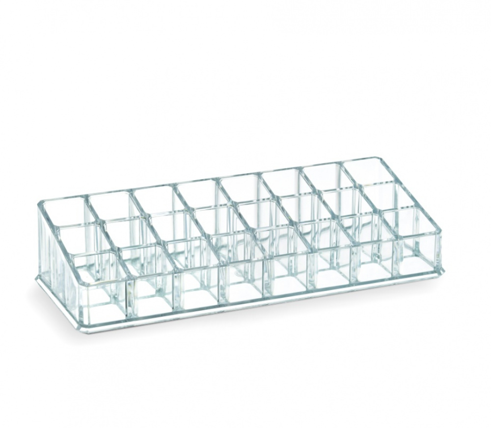 Make-up organizer, 24 compartments, LIPSTICK, 22,7 x 9 x H 5 cm, Clear acrylic in the group Storage / Bathroom storage / Makeup storage at SmartaSaker.se (42660)