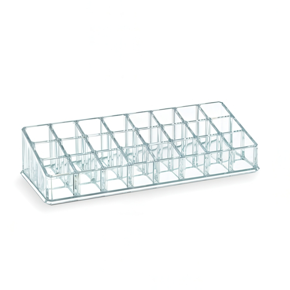 Make-up organizer, 24 compartments, LIPSTICK, 22,7 x 9 x H 5 cm, Clear acrylic in the group Storage / Bathroom storage / Makeup storage at SmartaSaker.se (42660)