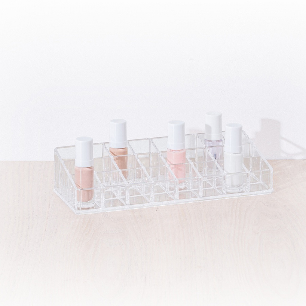 Make-Up Organizer, 24-Section, SELENA ORGANISEUR MAQUILLAGE, 22,4 x 9,1 x H 5 cm, Clear in the group Storage / Bathroom storage / Makeup storage at SmartaSaker.se (42661)
