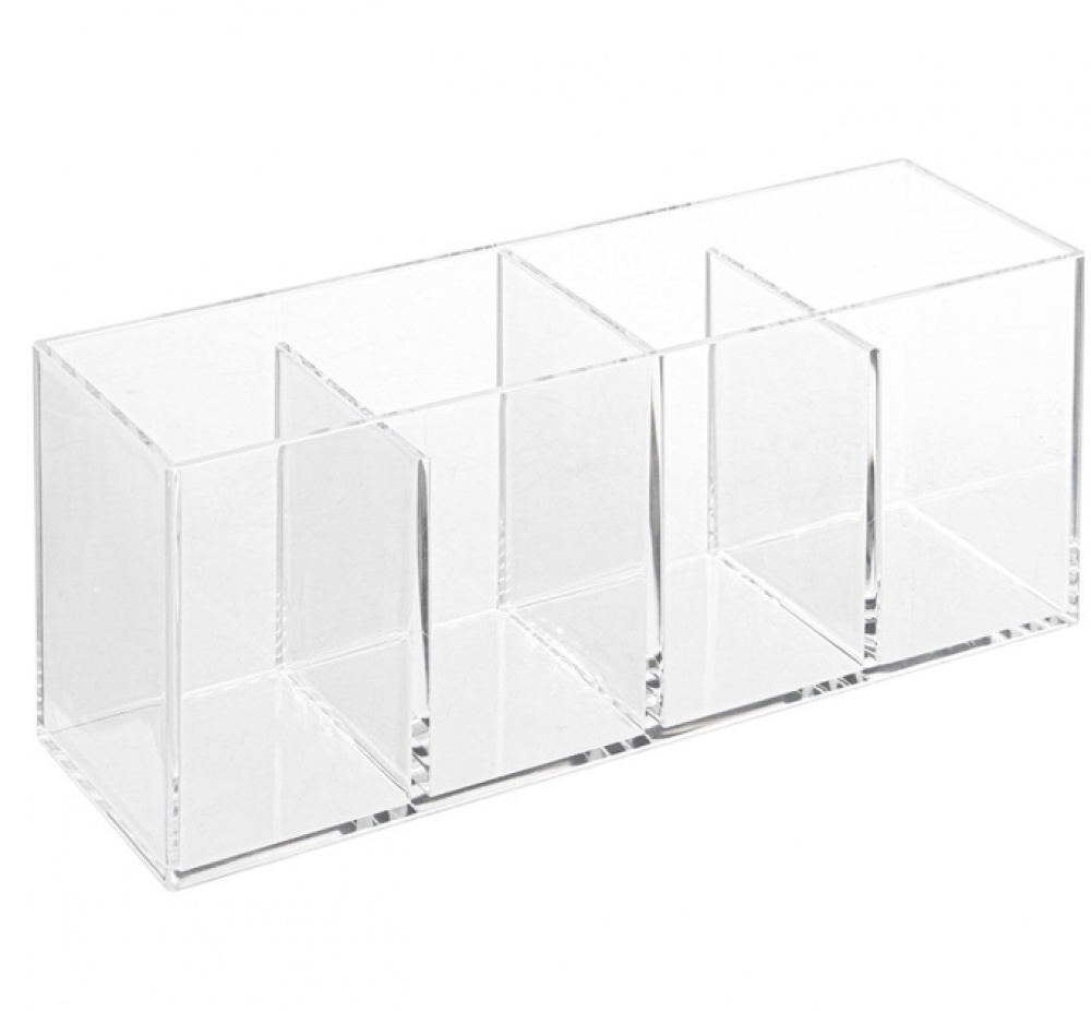 Makeup Organizer, 4 Compartments, SELENA, 22,3 x 7 x H 9,8 cm, Clear in the group Storage / Bathroom storage / Makeup storage at SmartaSaker.se (42668)