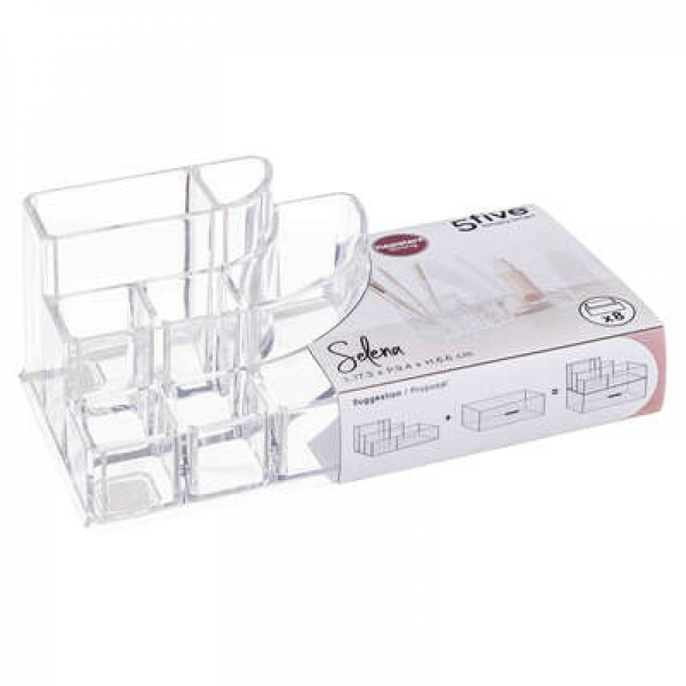 Make up organizer, SELENA ORGANISEUR MAQUILLAGE, 17,3 x 6,6 x H 9,4 cm, Clear in the group Storage / Bathroom storage / Makeup storage at SmartaSaker.se (42670)