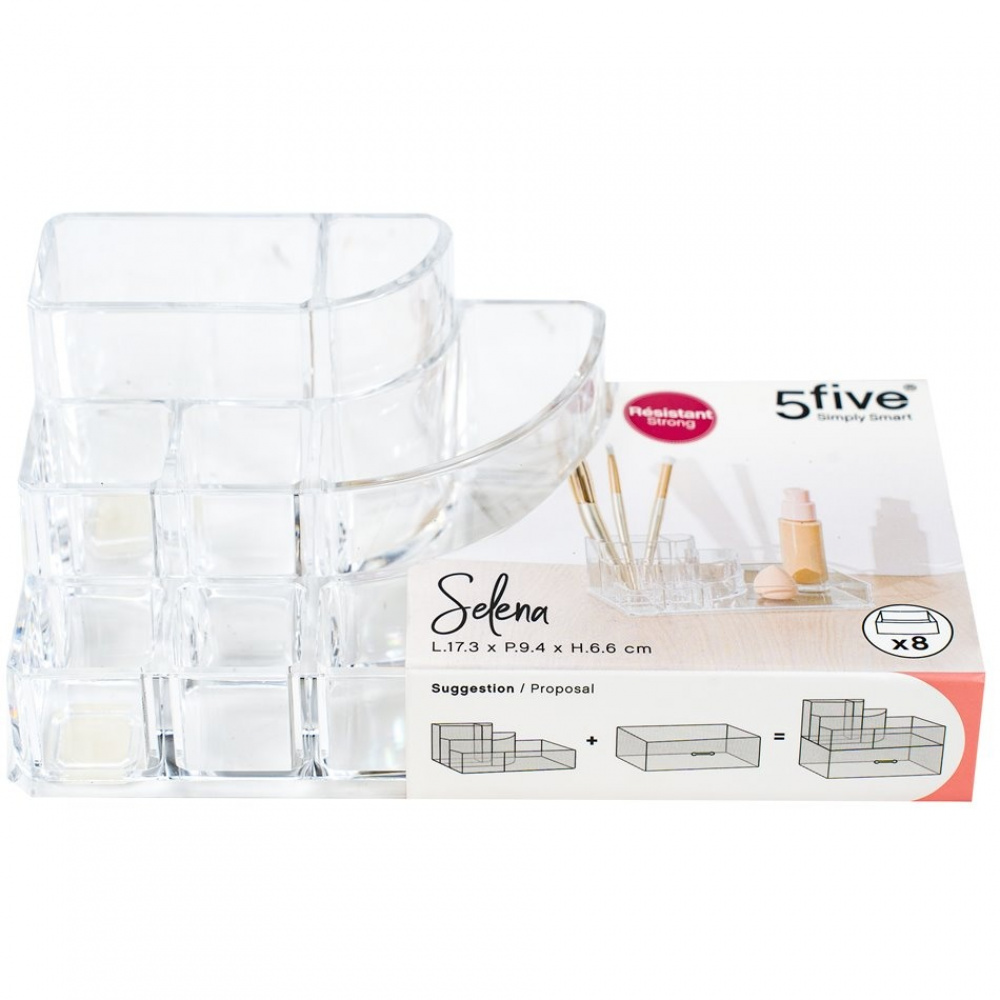 Make up organizer, SELENA ORGANISEUR MAQUILLAGE, 17,3 x 6,6 x H 9,4 cm, Clear in the group Storage / Bathroom storage / Makeup storage at SmartaSaker.se (42670)