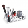 Make up organizer with tray, LIVING, 22,3 x 12,7 x H 8 cm, Clear acrylic