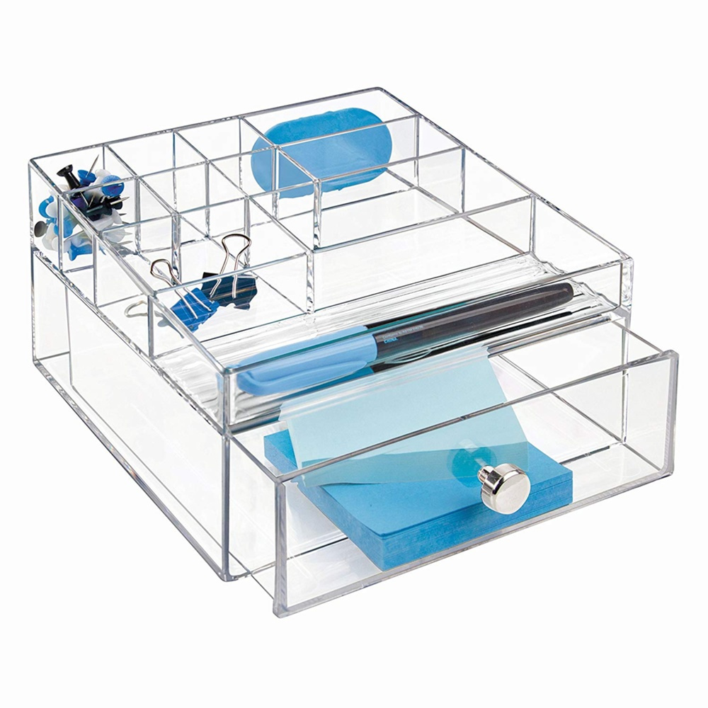 Cosmetic organizer, ID CLARITY MAKE UP DRAWER ORGANISER, 16,5 x 16,5 x H 10 cm, Clear in the group Storage / Bathroom storage / Makeup storage at SmartaSaker.se (42675)