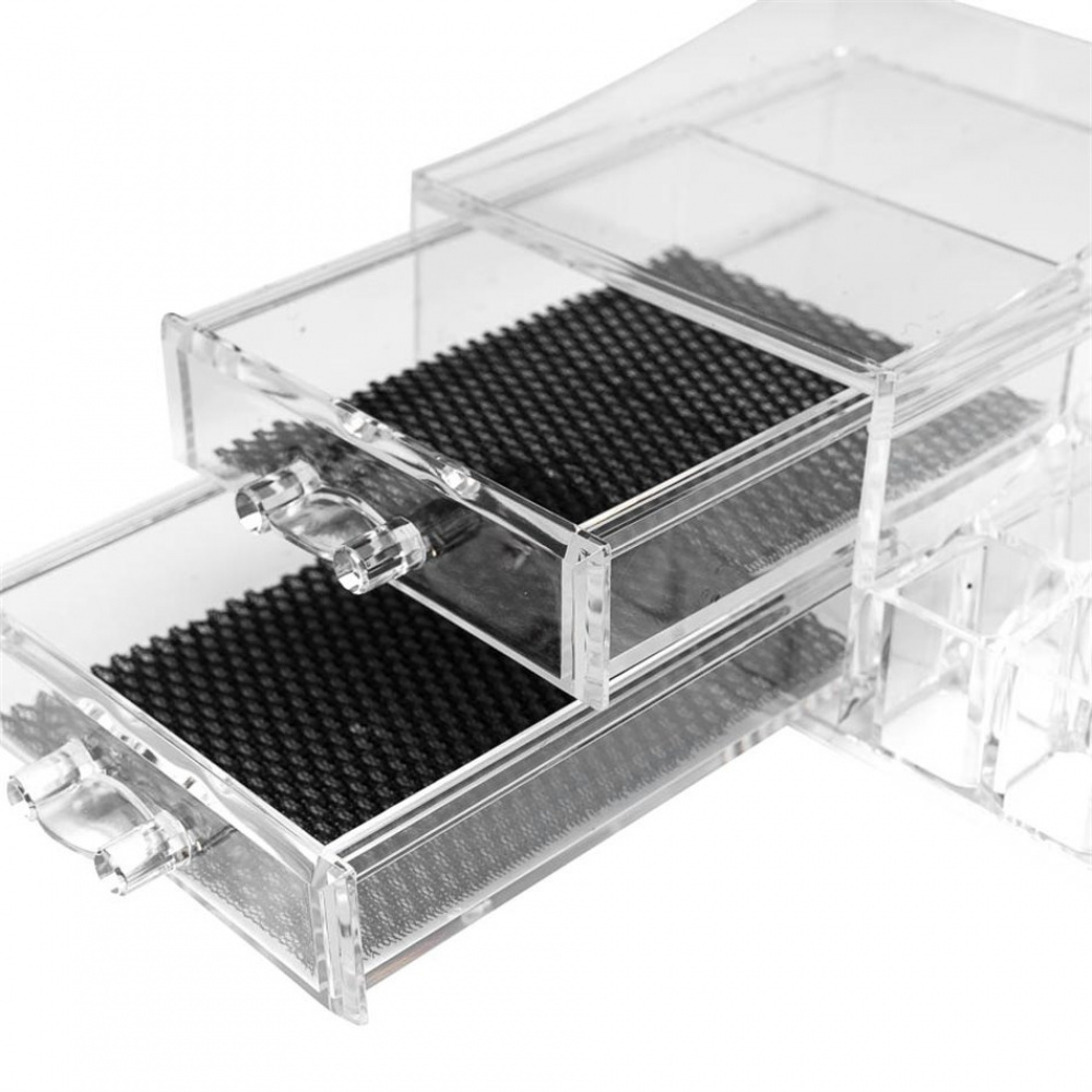 Make-up organizer with drawers, SELENA, 30,6 x 9 x 15,3 cm, Clear in the group Storage / Bathroom storage / Makeup storage at SmartaSaker.se (42678)