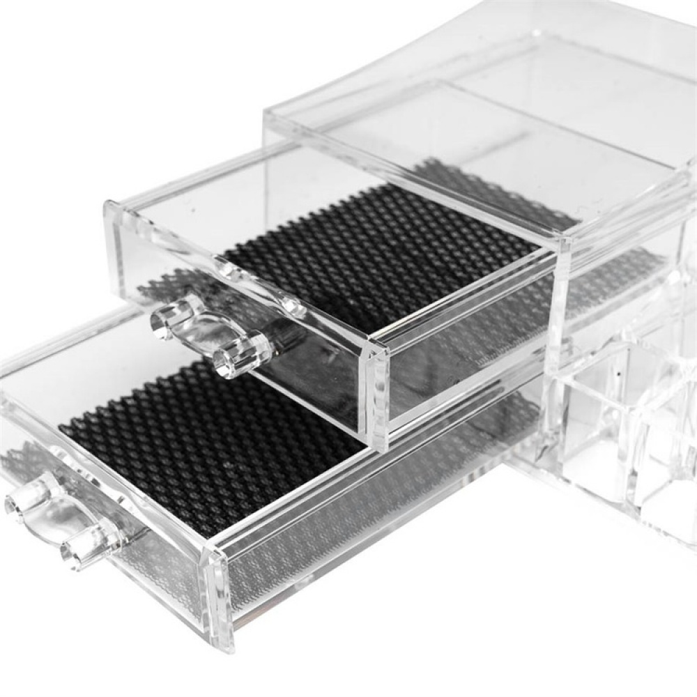 Make-up organizer with drawers, SELENA, 30,6 x 9 x 15,3 cm, Clear in the group Storage / Bathroom storage / Makeup storage at SmartaSaker.se (42678)