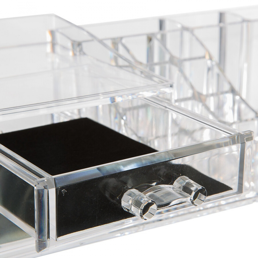 Make-up organizer with drawers, SELENA, 30,6 x 9 x 15,3 cm, Clear in the group Storage / Bathroom storage / Makeup storage at SmartaSaker.se (42678)