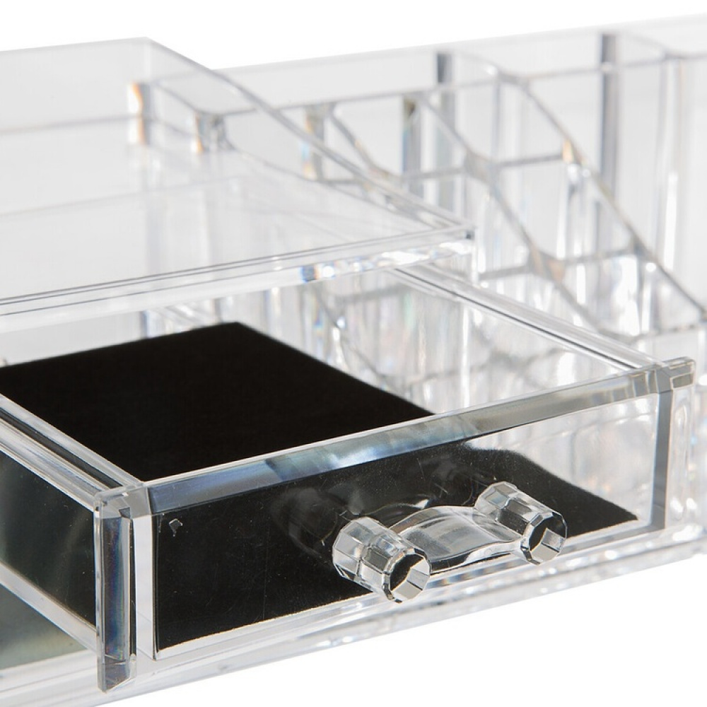 Make-up organizer with drawers, SELENA, 30,6 x 9 x 15,3 cm, Clear in the group Storage / Bathroom storage / Makeup storage at SmartaSaker.se (42678)