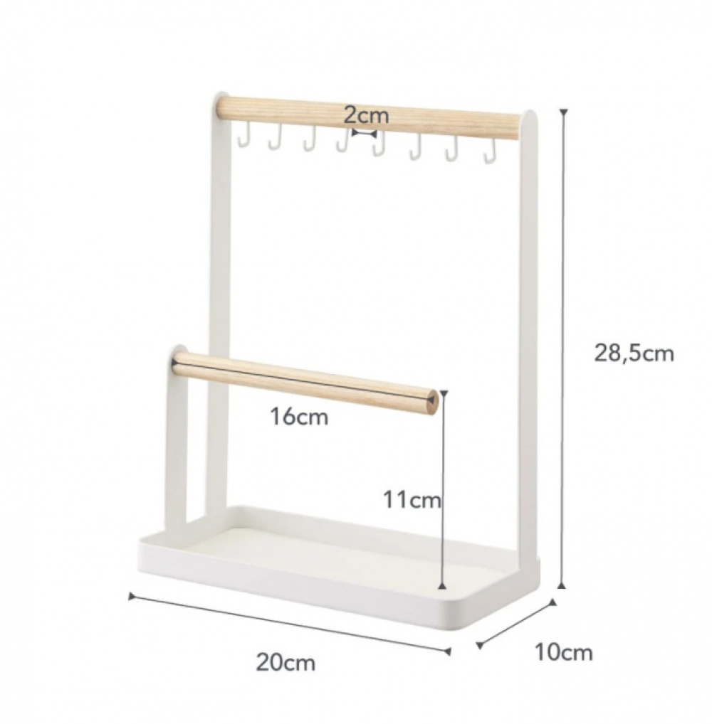 Jewelry & accessories stand, TOSCA, 20 x 10 x H 28,5 cm, Yamazaki, White in the group Storage / Bedroom storage / Jewelry storage at SmartaSaker.se (42682)