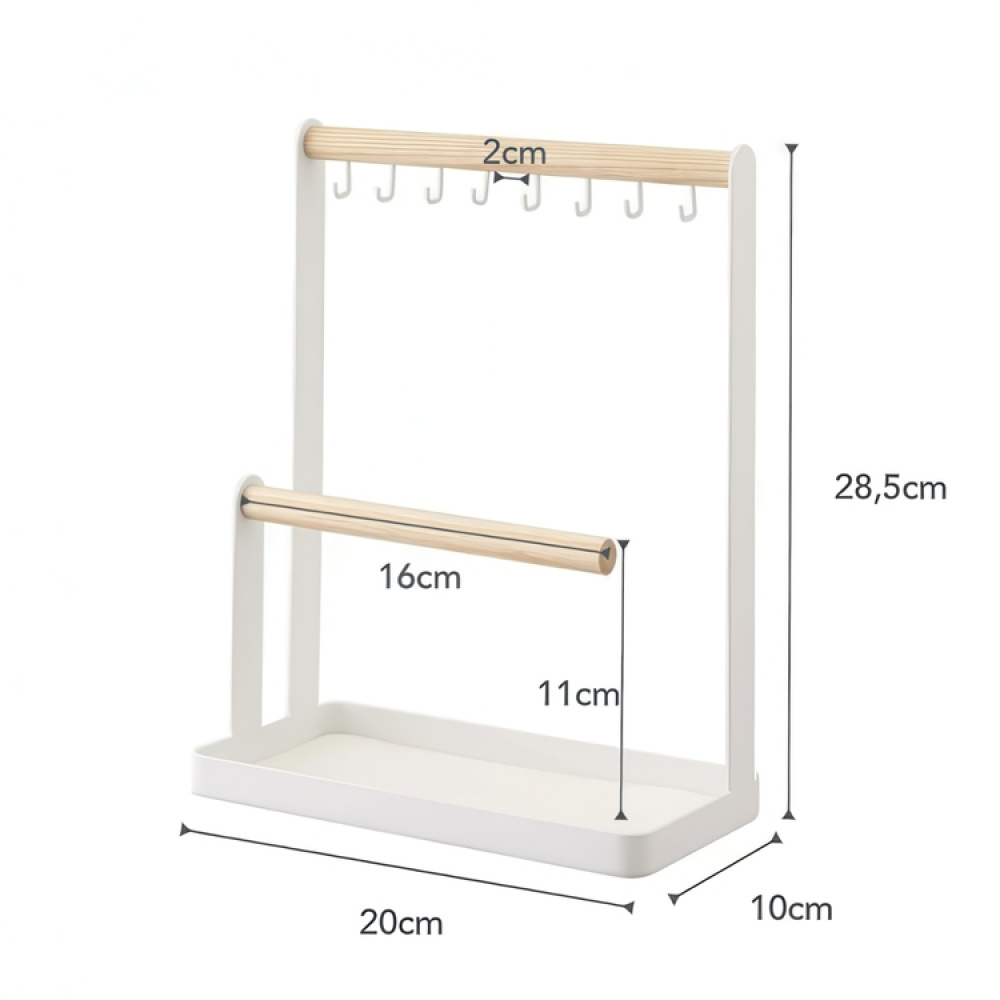 Jewelry & accessories stand, TOSCA, 20 x 10 x H 28,5 cm, Yamazaki, White in the group Storage / Bedroom storage / Jewelry storage at SmartaSaker.se (42682)