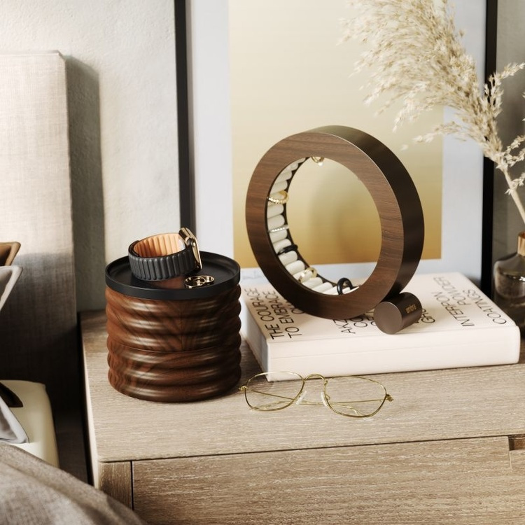 Jewelry box, Round, TESORA WOOD , Ø 13 cm, Umbra in the group Storage / Bedroom storage / Jewelry storage at SmartaSaker.se (42685)