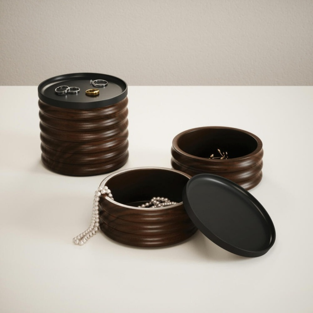 Jewelry box, Round, TESORA WOOD , Ø 13 cm, Umbra in the group Storage / Bedroom storage / Jewelry storage at SmartaSaker.se (42685)