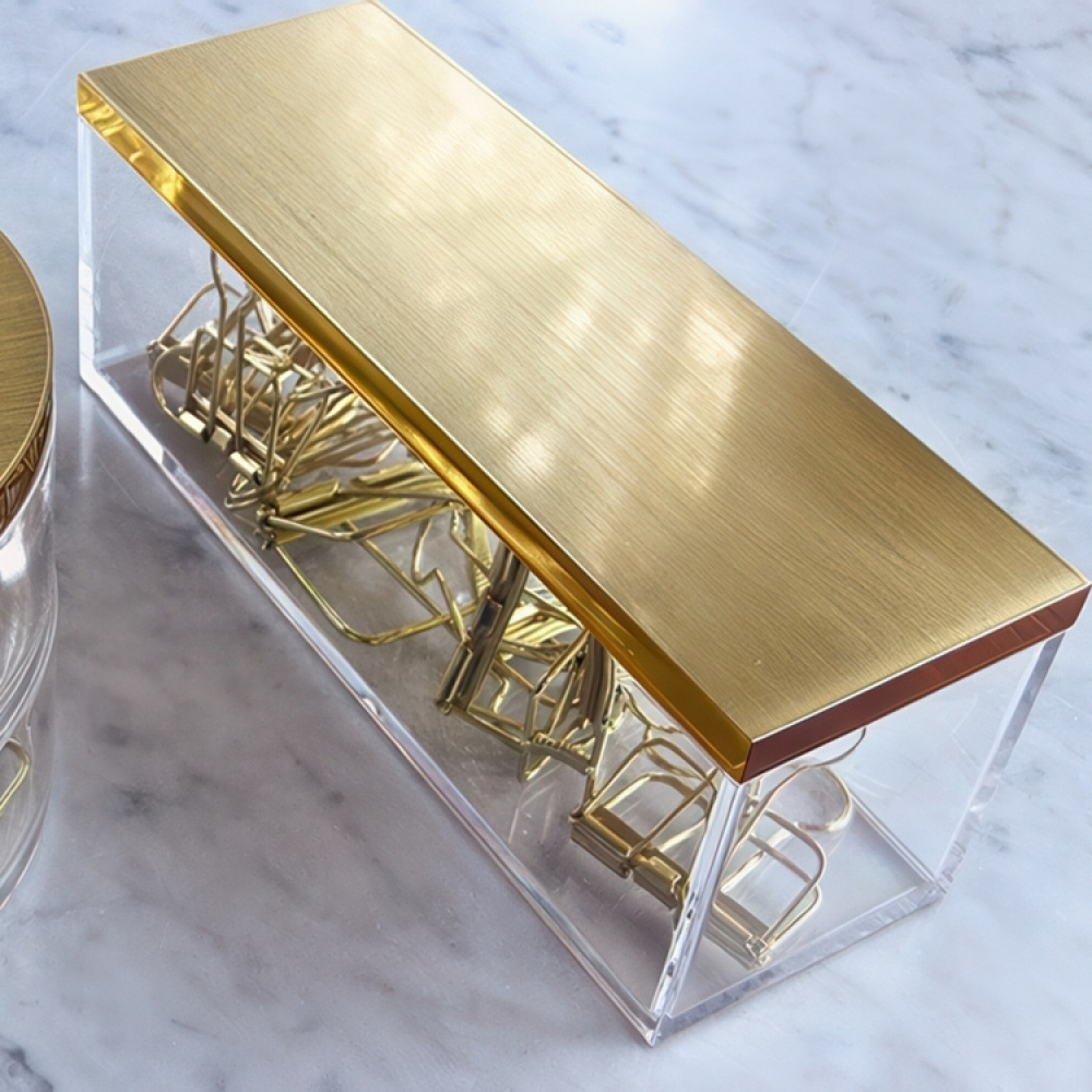 Jewellery Box, GOLD CHEST, 17,5 x 6 x H 7 cm, Clear / Gold in the group Storage / Bedroom storage / Jewelry storage at SmartaSaker.se (42686)