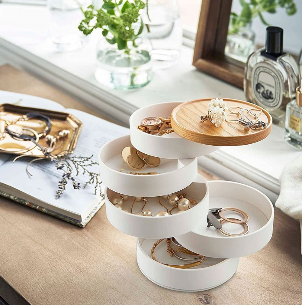 Jewelry box, 5-Tier, TOSCA JEWELRY BOX, Yamazaki, White / Nature in the group Storage / Bedroom storage / Jewelry storage at SmartaSaker.se (42687)