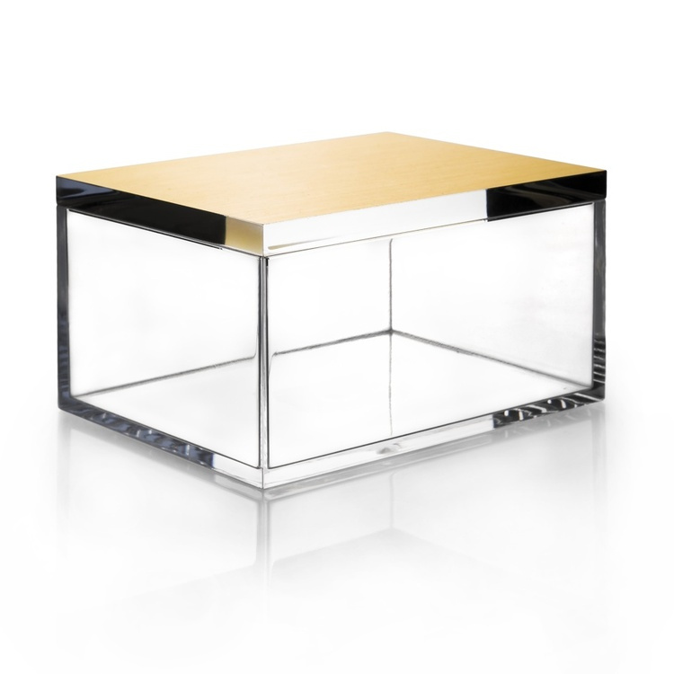 Jewellery Box, Rectangular, GOLD CHEST, 12 x 8,5 x H 7 cm , Clear / Gold in the group Storage / Bedroom storage / Jewelry storage at SmartaSaker.se (42689)