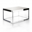 Jewellery Box, Rectangular, SILVER CHEST, 12 x 8,5 x H 7 cm, Clear / Silver