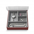 Jewelry box, BIJOUX QUATRE, 21,5 x 18,5 x H3,5 cm, Burgundy 