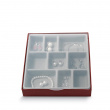 Jewelry box, BIJOUX NEUF, 21,5 x 18,5 x H3,5 cm, Burgundy