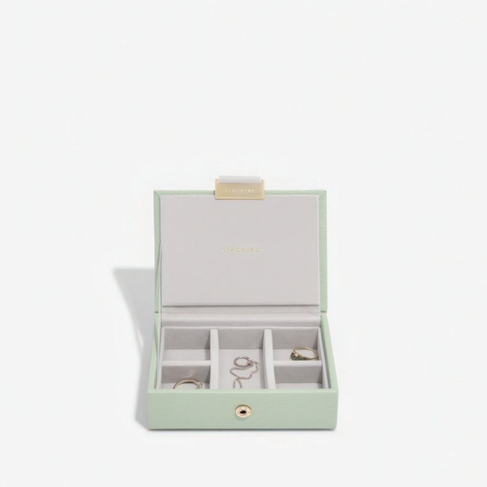 Jewellery Box, 2 layer, MICRO STACKERS, 12,5 x 9 x H 9 cm, Sage Green in the group Storage / Bathroom storage at SmartaSaker.se (42703)