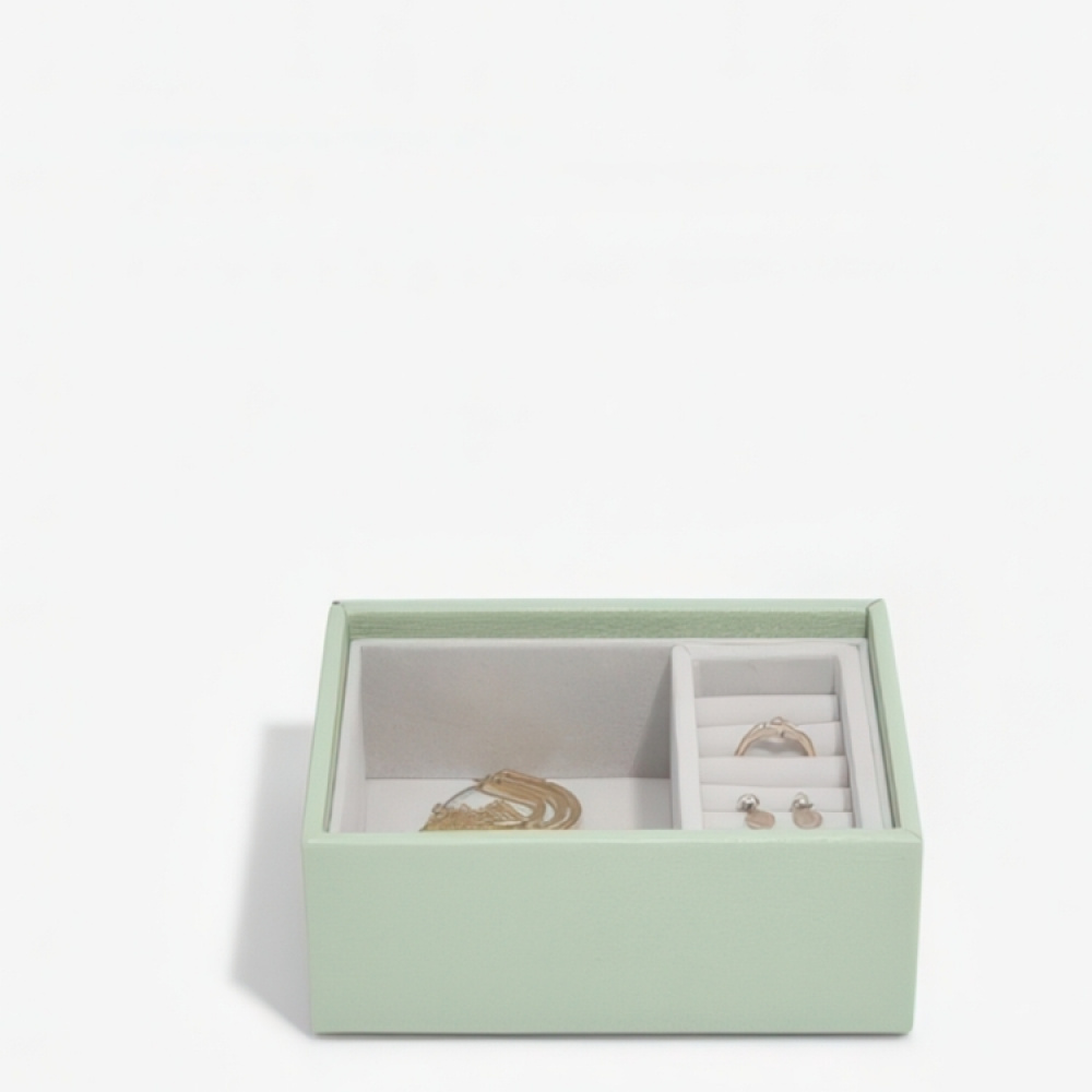 Jewellery Box, 2 layer, MICRO STACKERS, 12,5 x 9 x H 9 cm, Sage Green in the group Storage / Bathroom storage at SmartaSaker.se (42703)