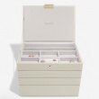 Jewellery Box, 4 layers, CLASSIC STACKERS, 18 x 25 x H 19,5 cm, Oatmeal Jewellery Box, 4 layers, CLASSIC STACKERS, 18 x 25 x H 19,5 cm, Oatmeal