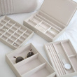 Jewellery Box, 4 layers, CLASSIC STACKERS, 18 x 25 x H 19,5 cm, Oatmeal Jewellery Box, 4 layers, CLASSIC STACKERS, 18 x 25 x H 19,5 cm, Oatmeal