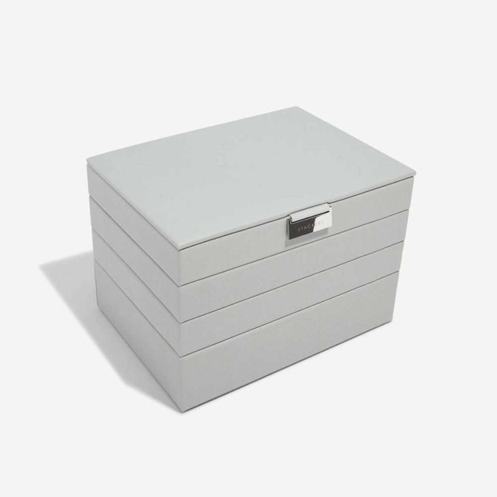 Jewellery Box, 4 layers, CLASSIC STACKERS, 25 x 18 x H 19,5 cm, Pebble Grey in the group Storage / Bathroom storage / Makeup storage at SmartaSaker.se (42708)