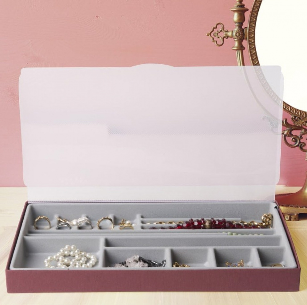 Jewelry box, BIJOUX ORGANIZER LARGE, 37 x 21,5 x H3,5 cm, Burgundy in the group Storage / Bathroom storage / Makeup storage at SmartaSaker.se (42710)