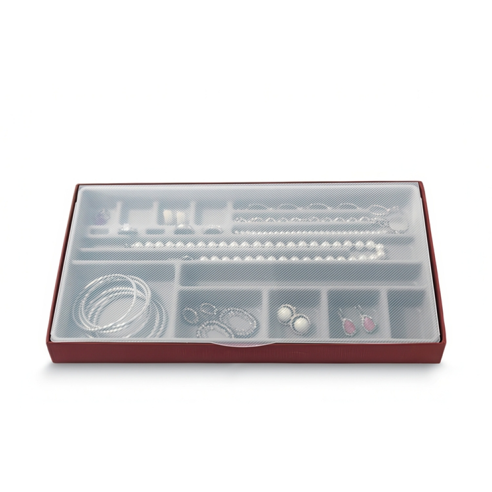 Jewelry box, BIJOUX ORGANIZER LARGE, 37 x 21,5 x H3,5 cm, Burgundy in the group Storage / Bathroom storage / Makeup storage at SmartaSaker.se (42710)