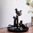 Jewelry tree with tray, BLACK CATS, Kikkerland, Black Jewelry tree with tray, BLACK CATS, Kikkerland, Black