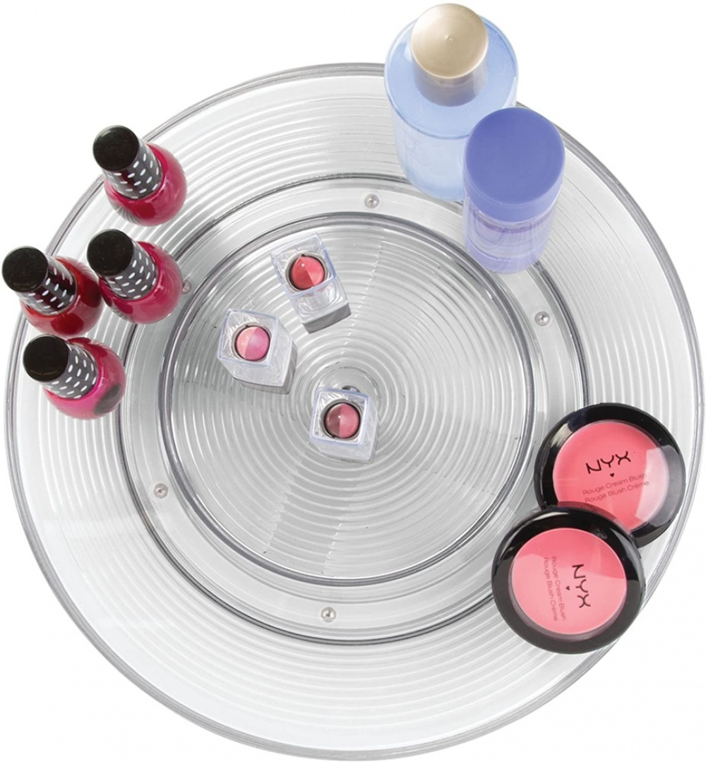 Turntable in 2 levels, KITCHEN ORGANISER LAZY SUSAN, Ø 28 cm, Transparent in the group Storage / Kitchen storage / Kitchen cabinet organizers / Spice racks at SmartaSaker.se (42725)