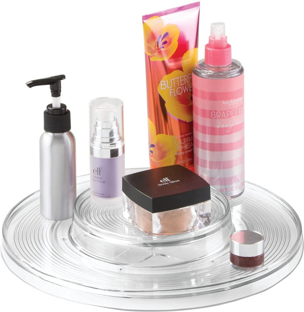 Turntable in 2 levels, KITCHEN ORGANISER LAZY SUSAN, Ø 28 cm, Transparent in the group Storage / Kitchen storage / Kitchen cabinet organizers / Spice racks at SmartaSaker.se (42725)