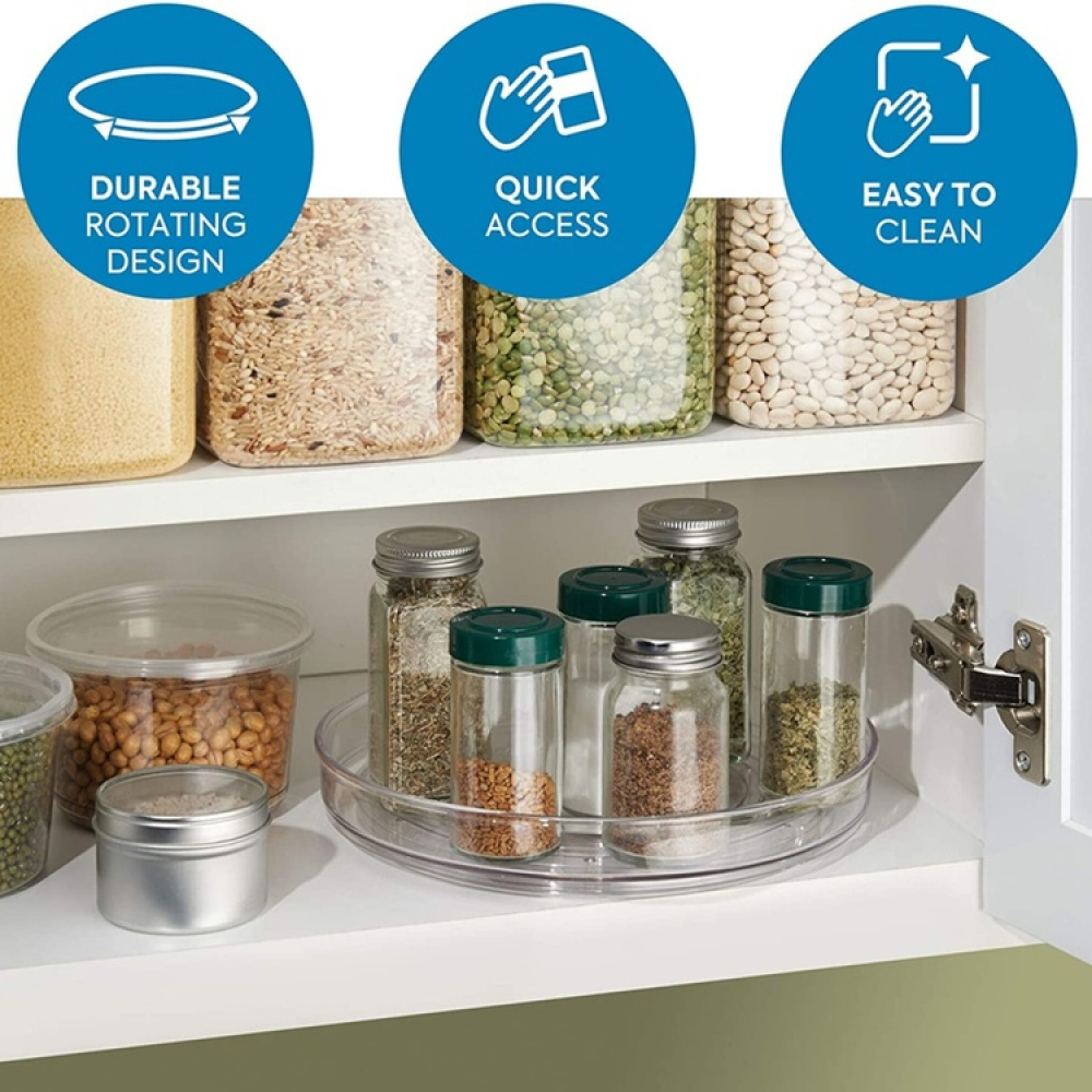 Turntable in 2 levels, KITCHEN ORGANISER LAZY SUSAN, Ø 28 cm, Transparent in the group Storage / Kitchen storage / Kitchen cabinet organizers / Spice racks at SmartaSaker.se (42725)