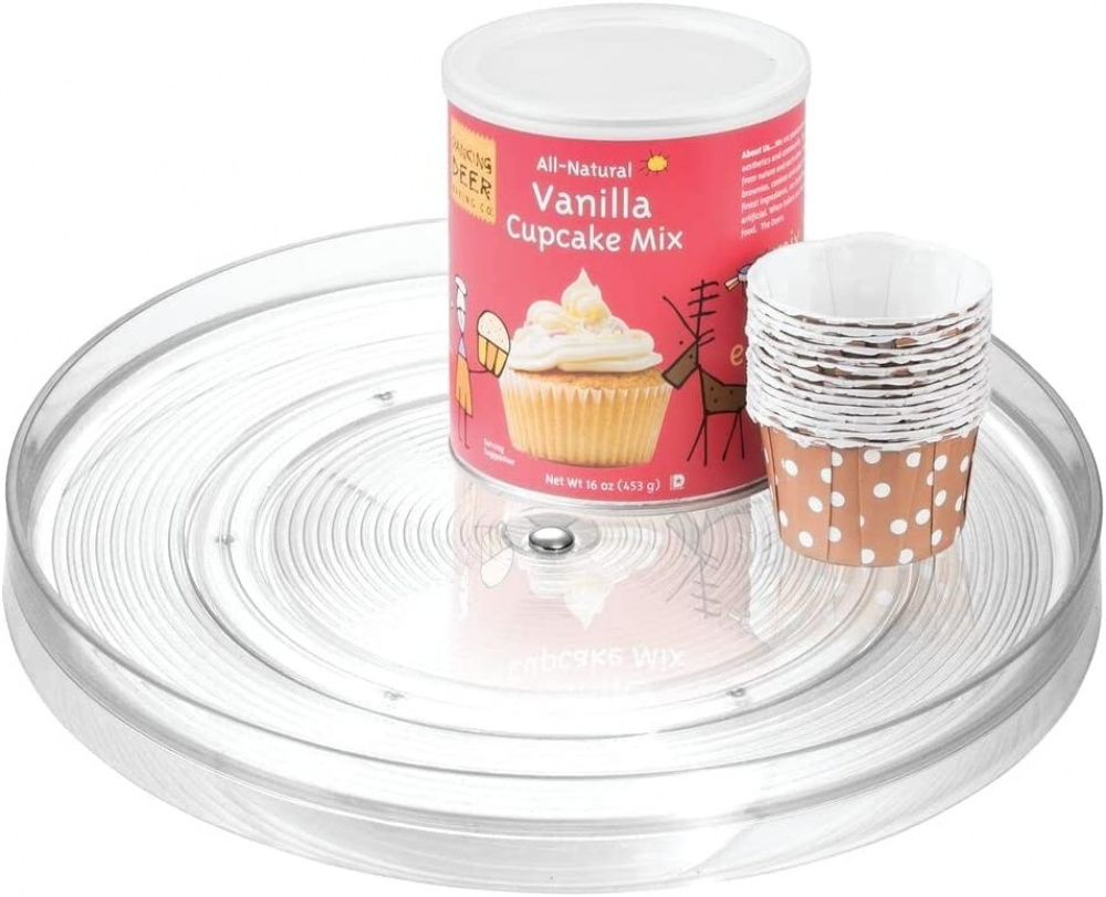 Revolving Spice Rack, RPET TURNTABLE MEDIUM, Low, Ø 28 cm, Transparent in the group Storage / Kitchen storage / Kitchen cabinet organizers / Spice racks at SmartaSaker.se (42727)