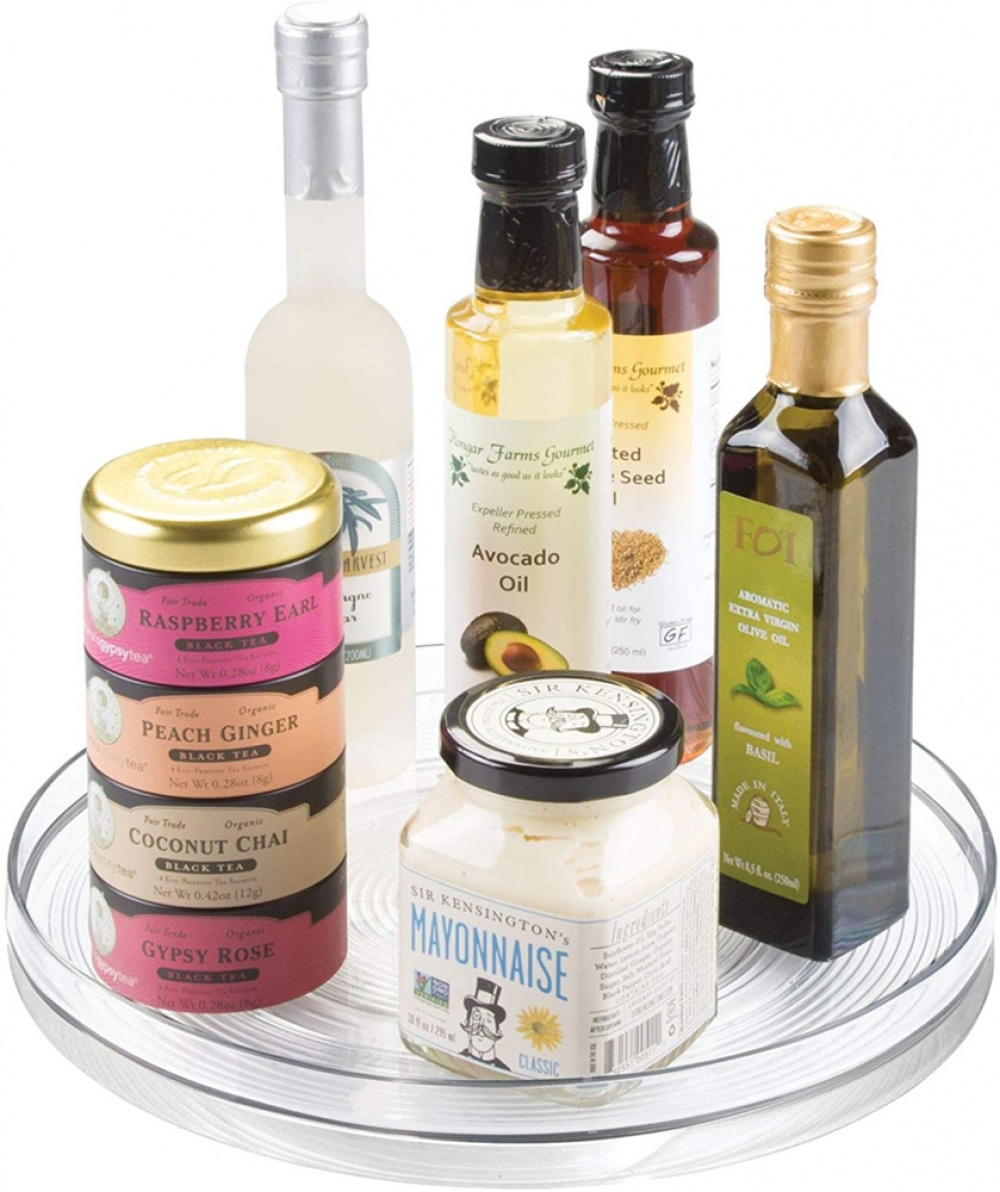 Revolving Spice Rack, RPET TURNTABLE MEDIUM, Low, Ø 28 cm, Transparent in the group Storage / Kitchen storage / Kitchen cabinet organizers / Spice racks at SmartaSaker.se (42727)