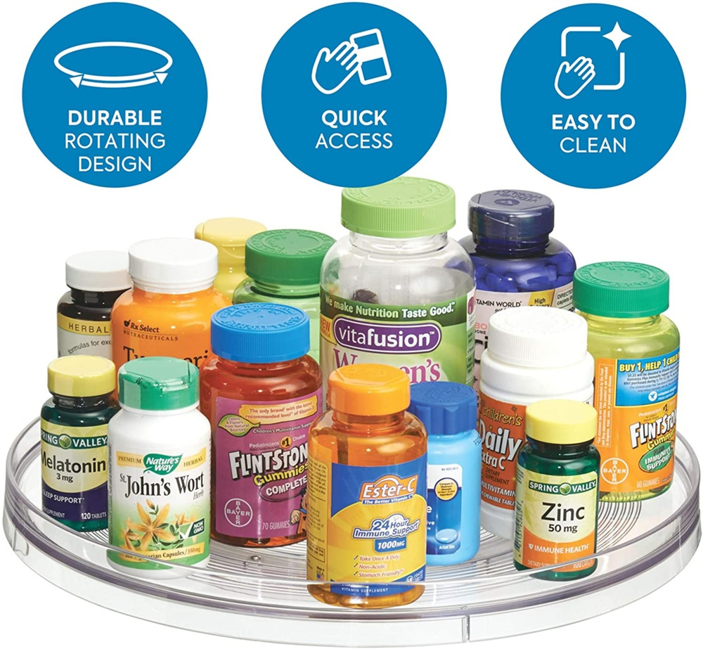 Revolving Spice Rack, RPET TURNTABLE MEDIUM, Low, Ø 28 cm, Transparent in the group Storage / Kitchen storage / Kitchen cabinet organizers / Spice racks at SmartaSaker.se (42727)