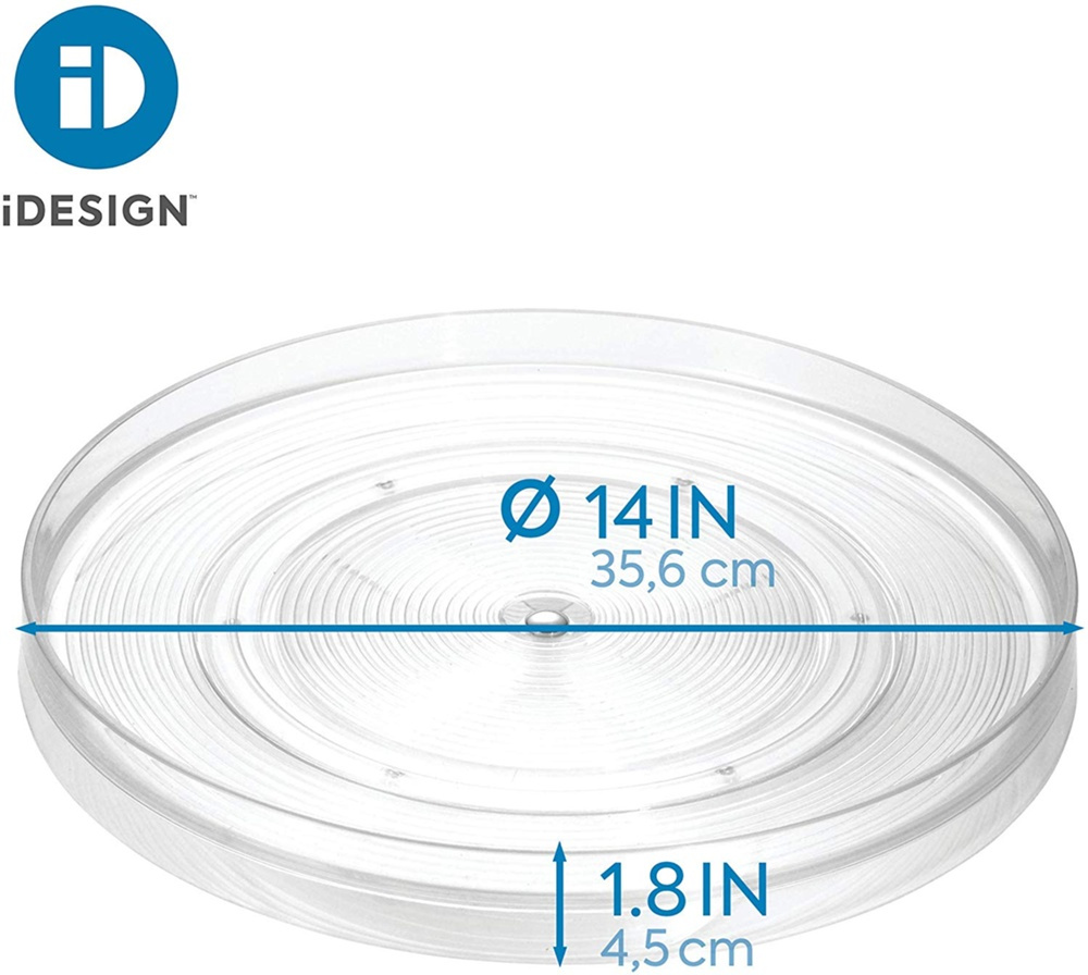 Turntable, Large, LAZY SUSAN LARGE RPET, Low, Ø 35,6 cm, InterDesign, Transparent in the group Storage / Kitchen storage / Storage bins and jars at SmartaSaker.se (42728)