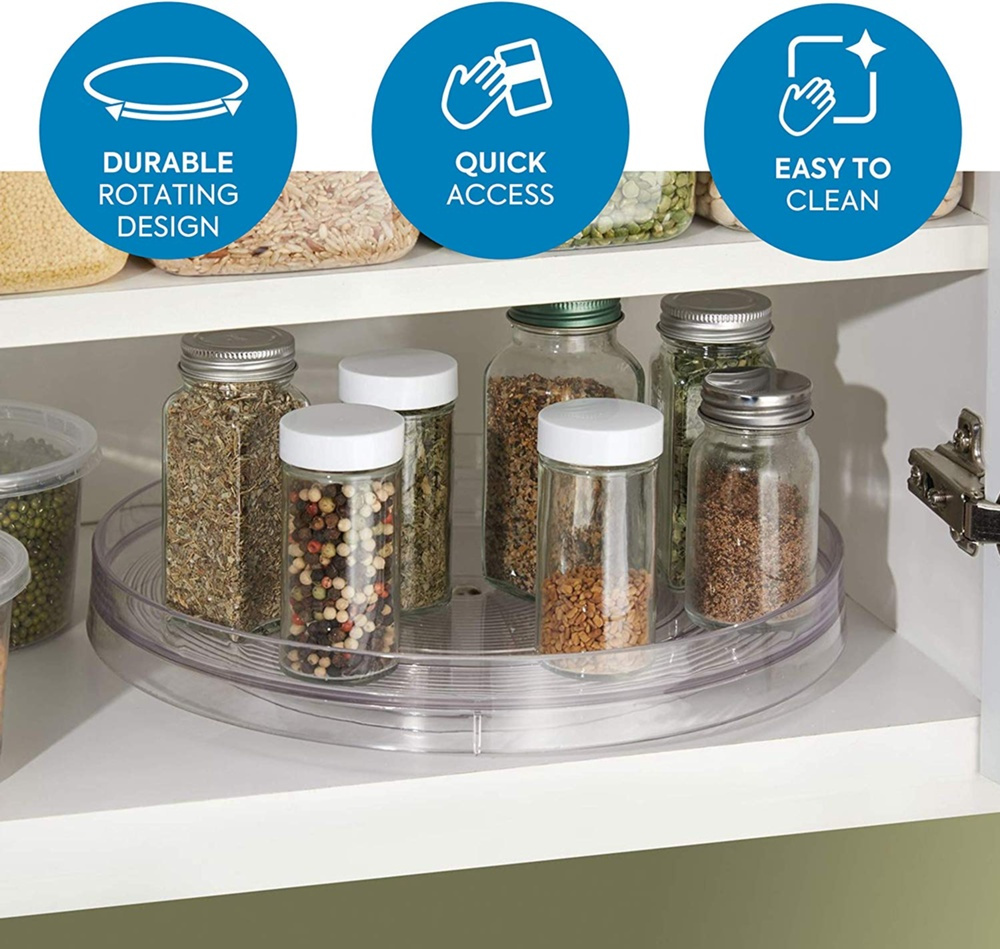 Turntable, Large, LAZY SUSAN LARGE RPET, Low, Ø 35,6 cm, InterDesign, Transparent in the group Storage / Kitchen storage / Storage bins and jars at SmartaSaker.se (42728)