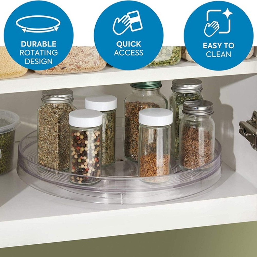Turntable, Large, LAZY SUSAN LARGE RPET, Low, Ø 35,6 cm, InterDesign, Transparent in the group Storage / Kitchen storage / Storage jars at SmartaSaker.se (42728)