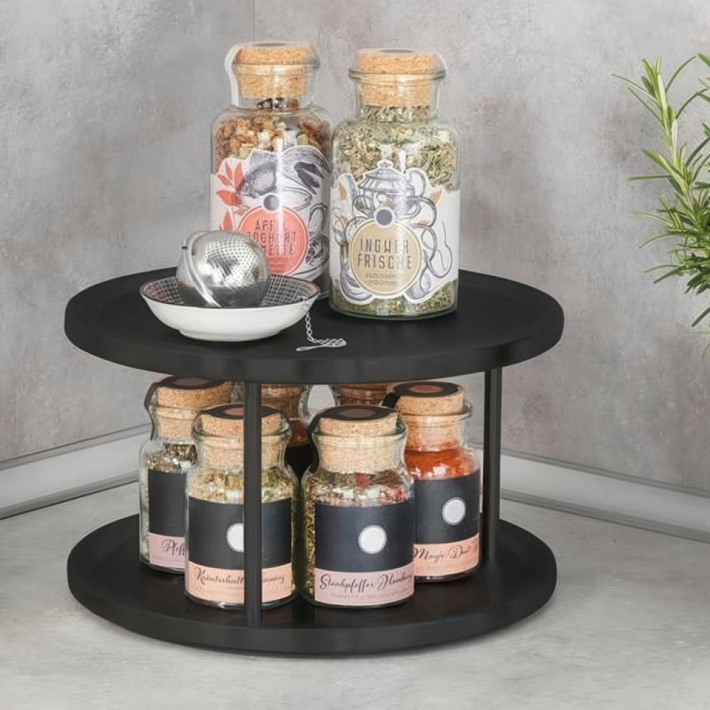 Lazy Susan in metal, 2 Tier, CUPBOARD CAROUSEL, Ø 26,5 x H 16 cm in the group Storage / Kitchen storage / Kitchen cabinet organizers / Spice racks at SmartaSaker.se (42730)