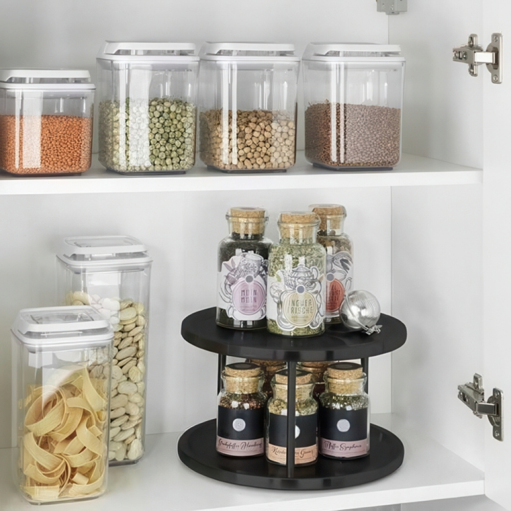 Lazy Susan in metal, 2 Tier, CUPBOARD CAROUSEL, Ø 26,5 x H 16 cm in the group Storage / Kitchen storage / Kitchen cabinet organizers / Spice racks at SmartaSaker.se (42730)