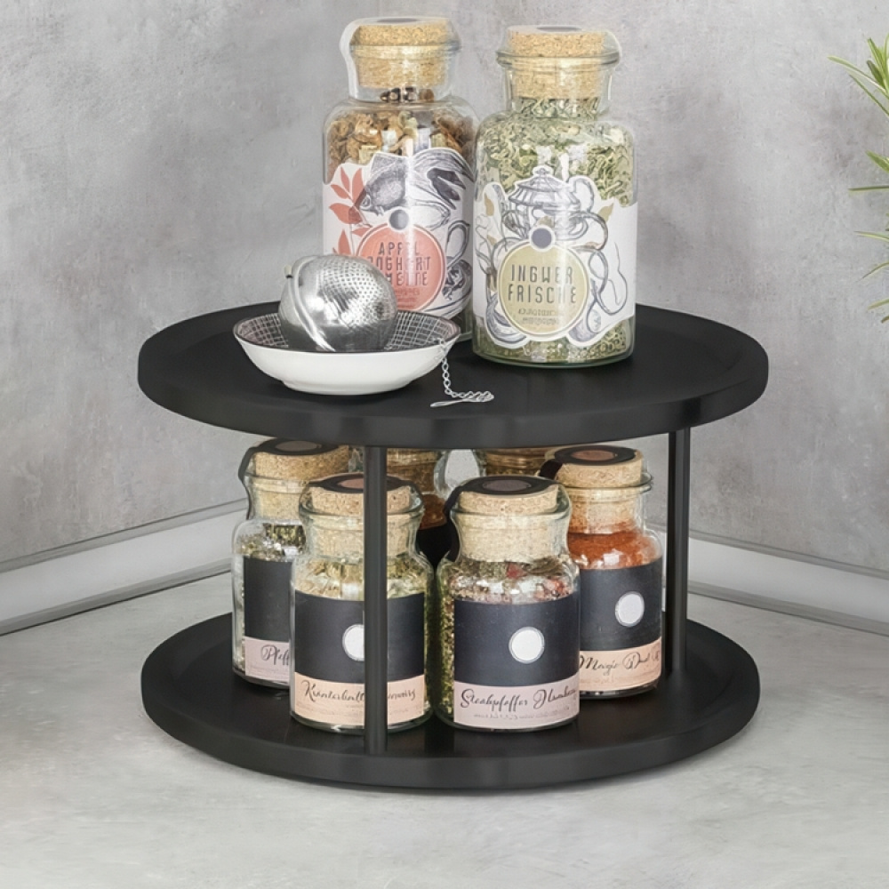 Lazy Susan in metal, 2 Tier, CUPBOARD CAROUSEL, Ø 26,5 x H 16 cm in the group Storage / Kitchen storage / Kitchen cabinet organizers / Spice racks at SmartaSaker.se (42730)