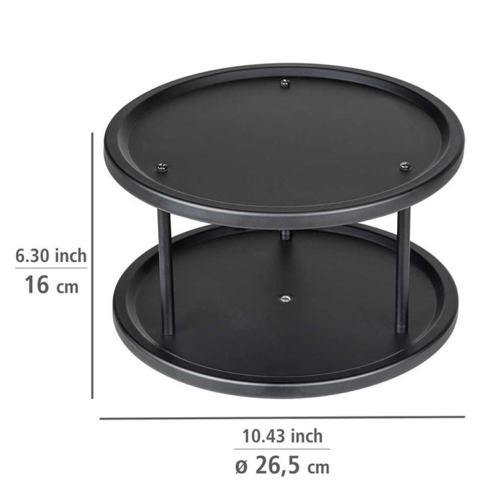 Lazy Susan in metal, 2 Tier, CUPBOARD CAROUSEL, Ø 26,5 x H 16 cm in the group Storage / Kitchen storage / Kitchen cabinet organizers / Spice racks at SmartaSaker.se (42730)