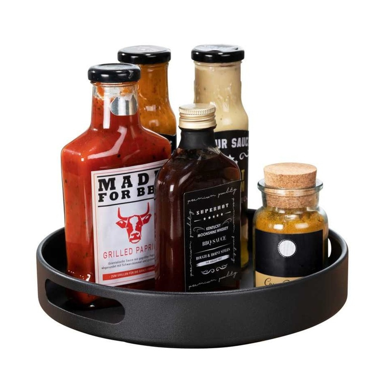 Turntable in metal, OUTDOOR KITCHEN, Ø 26 x H 6 cm, Black in the group Storage / Kitchen storage / Kitchen cabinet organizers / Spice racks at SmartaSaker.se (42732)
