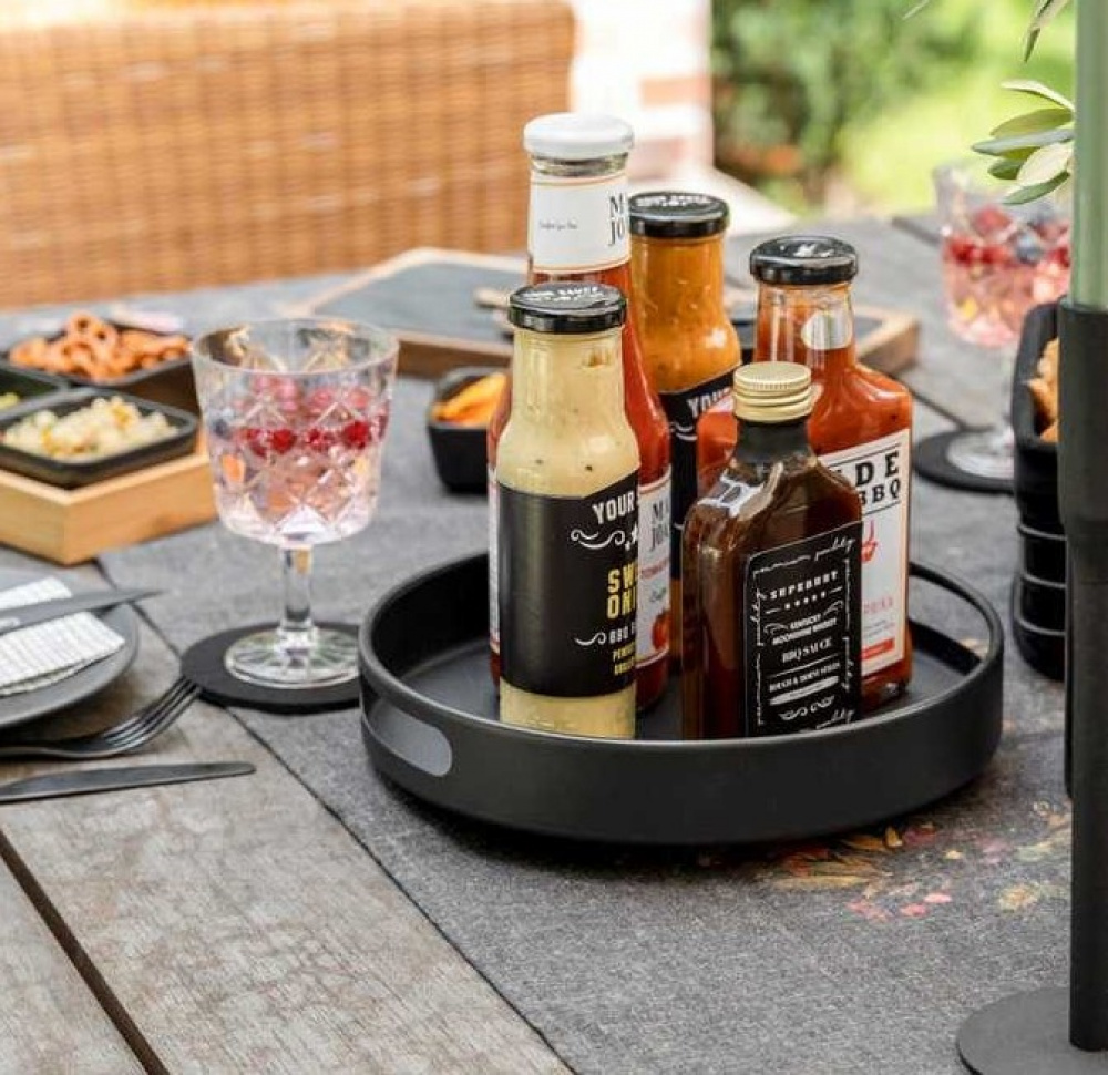 Turntable in metal, OUTDOOR KITCHEN, Ø 26 x H 6 cm, Black in the group Storage / Kitchen storage / Kitchen cabinet organizers / Spice racks at SmartaSaker.se (42732)