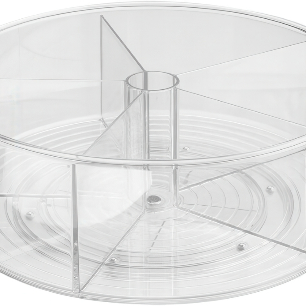 Organiser with 5 sections, RPET TURNTABLE, Ø 29,2 x H11,4 cm, Transparent in the group Storage / Kitchen storage / Kitchen cabinet organizers / Spice racks at SmartaSaker.se (42736)